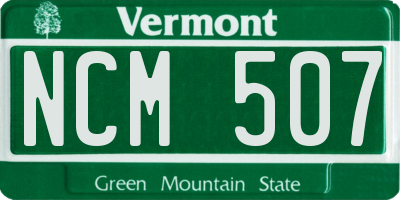 VT license plate NCM507