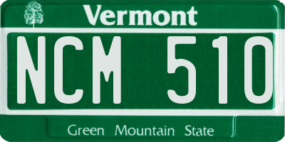 VT license plate NCM510