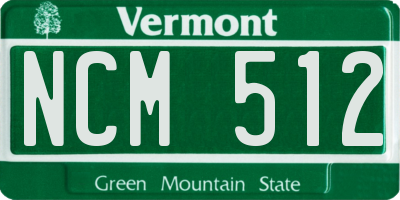 VT license plate NCM512