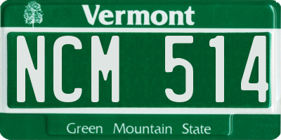 VT license plate NCM514