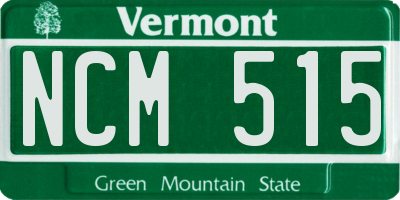 VT license plate NCM515