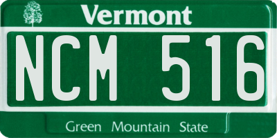 VT license plate NCM516