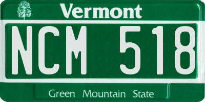 VT license plate NCM518