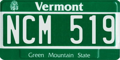 VT license plate NCM519