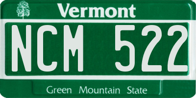 VT license plate NCM522