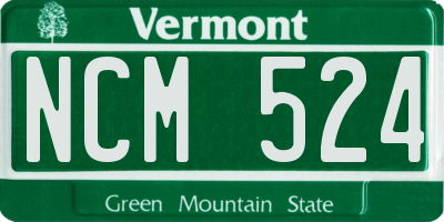VT license plate NCM524