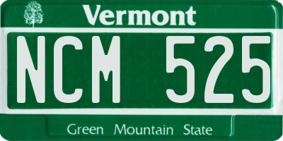 VT license plate NCM525