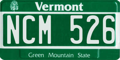 VT license plate NCM526