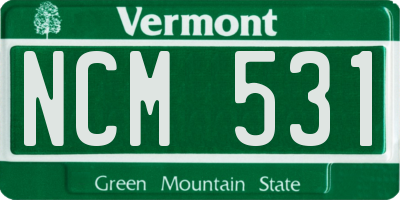 VT license plate NCM531