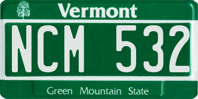 VT license plate NCM532