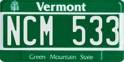 VT license plate NCM533
