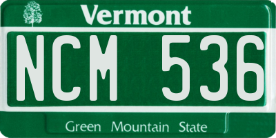 VT license plate NCM536