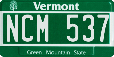 VT license plate NCM537