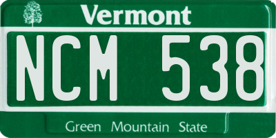 VT license plate NCM538