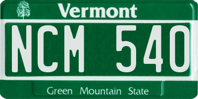 VT license plate NCM540