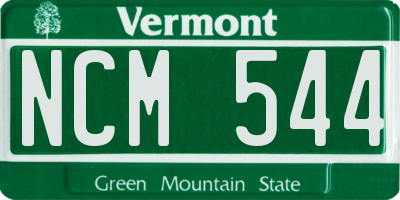 VT license plate NCM544