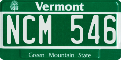 VT license plate NCM546