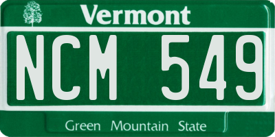 VT license plate NCM549