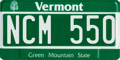 VT license plate NCM550
