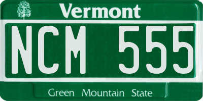 VT license plate NCM555