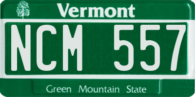 VT license plate NCM557