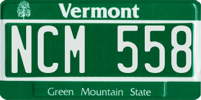 VT license plate NCM558