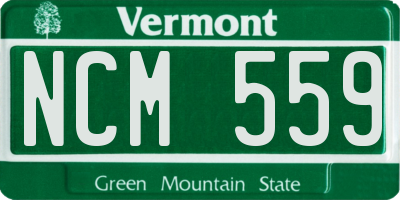 VT license plate NCM559