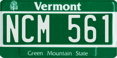 VT license plate NCM561
