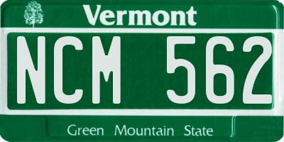 VT license plate NCM562