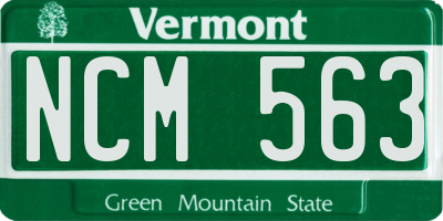 VT license plate NCM563