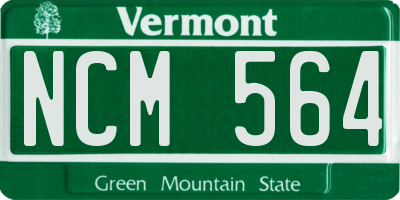 VT license plate NCM564
