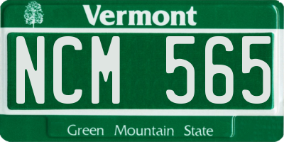 VT license plate NCM565