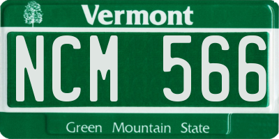 VT license plate NCM566