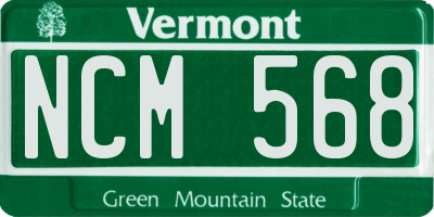 VT license plate NCM568