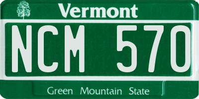 VT license plate NCM570