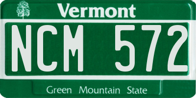 VT license plate NCM572