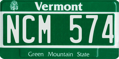 VT license plate NCM574