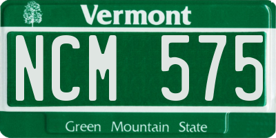 VT license plate NCM575