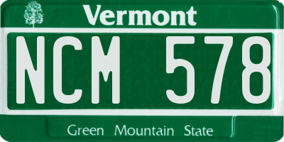 VT license plate NCM578