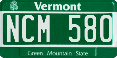 VT license plate NCM580