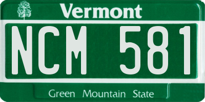 VT license plate NCM581