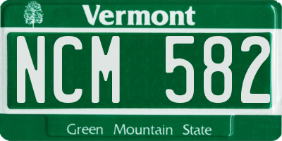 VT license plate NCM582
