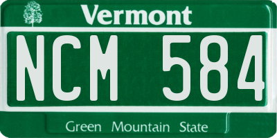 VT license plate NCM584