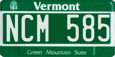VT license plate NCM585