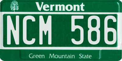 VT license plate NCM586