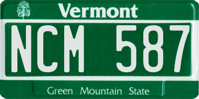 VT license plate NCM587