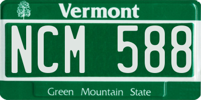 VT license plate NCM588