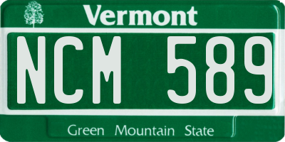 VT license plate NCM589