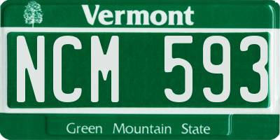 VT license plate NCM593