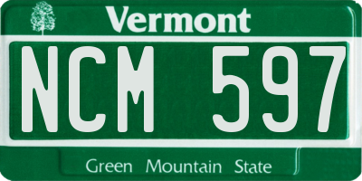 VT license plate NCM597